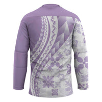 Purple Hawaiian Quilt Pattern Hockey Jersey Mixed Polynesian Tribal Arty LT9 - Polynesian Pride