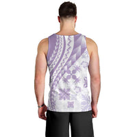 Purple Hawaiian Quilt Pattern Men Tank Top Mixed Polynesian Tribal Arty