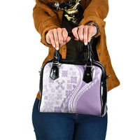 Purple Hawaiian Quilt Pattern Shoulder Handbag Mixed Polynesian Tribal Arty LT9 One Size Purple - Polynesian Pride