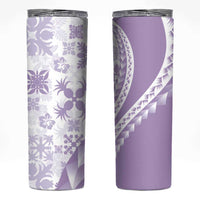 Purple Hawaiian Quilt Pattern Skinny Tumbler Mixed Polynesian Tribal Arty