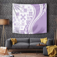 Purple Hawaiian Quilt Pattern Tapestry Mixed Polynesian Tribal Arty