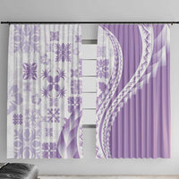 Purple Hawaiian Quilt Pattern Window Curtain Mixed Polynesian Tribal Arty