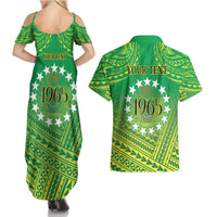 Cook Islands Constitution Day Couples Matching Summer Maxi Dress and Hawaiian Shirt Kuki Airani Since 1965 LT9 - Polynesian Pride