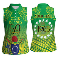 Cook Islands Constitution Day Women Sleeveless Polo Shirt Kuki Airani Since 1965 LT9 - Polynesian Pride