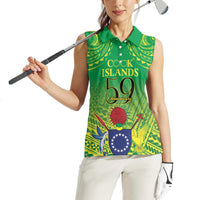 Cook Islands Constitution Day Women Sleeveless Polo Shirt Kuki Airani Since 1965 LT9 - Polynesian Pride