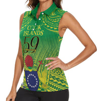 Cook Islands Constitution Day Women Sleeveless Polo Shirt Kuki Airani Since 1965 LT9 - Polynesian Pride