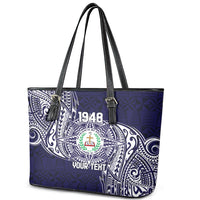 Personalised Tonga Sia'atoutai Theological College Leather Tote Bag Since 1948 Special Kupesi Pattern