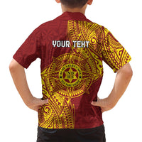 Personalised Tonga Niuatoputapu High School Family Matching Off Shoulder Short Dress and Hawaiian Shirt Special Kupesi Pattern LT9 - Polynesian Pride