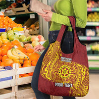 Personalised Tonga Niuatoputapu High School Grocery Bag Special Kupesi Pattern