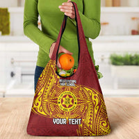 Personalised Tonga Niuatoputapu High School Grocery Bag Special Kupesi Pattern