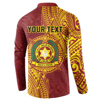 Personalised Tonga Vava'u High School Button Sweatshirt Since 1985 Special Kupesi Pattern