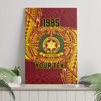 Personalised Tonga Vava'u High School Canvas Wall Art Since 1985 Special Kupesi Pattern