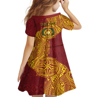 Personalised Tonga Vava'u High School Family Matching Off Shoulder Short Dress and Hawaiian Shirt Since 1985 Special Kupesi Pattern LT9 - Polynesian Pride