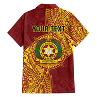 Personalised Tonga Vava'u High School Family Matching Off Shoulder Short Dress and Hawaiian Shirt Since 1985 Special Kupesi Pattern LT9 - Polynesian Pride