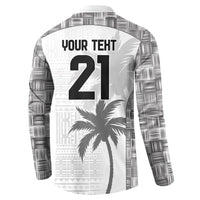 Custom Fiji Rugby Button Sweatshirt History Champions World Cup 7s - White