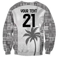 Custom Fiji Rugby Sweatshirt History Champions World Cup 7s - White LT9 - Polynesian Pride