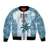 Custom Fiji Rugby Bomber Jacket History Champions World Cup 7s - Bllue