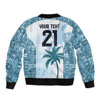 Custom Fiji Rugby Bomber Jacket History Champions World Cup 7s - Bllue