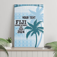 Custom Fiji Rugby Canvas Wall Art History Champions World Cup 7s - Bllue