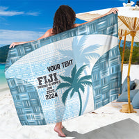 Custom Fiji Rugby Sarong History Champions World Cup 7s - Bllue LT9 One Size 44 x 66 inches Blue - Polynesian Pride