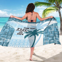 Custom Fiji Rugby Sarong History Champions World Cup 7s - Bllue LT9 - Polynesian Pride