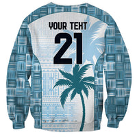 Custom Fiji Rugby Sweatshirt History Champions World Cup 7s - Bllue LT9 - Polynesian Pride