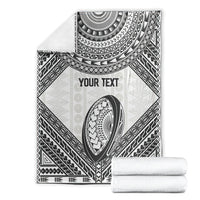 Custom Rugby Fiji National Heritage Blanket White Traditional Masi Inspired