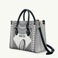 Custom Rugby Fiji National Heritage Leather Bag White Traditional Masi Inspired