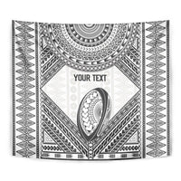 Custom Rugby Fiji National Heritage Tapestry White Traditional Masi Inspired