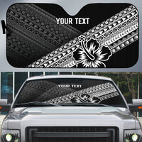Custom Rugby Fiji Auto Sun Shade Black Traditional Masi Inspired