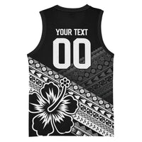 Custom Rugby Fiji Basketball Jersey Black Traditional Masi Inspired