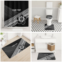 Custom Rugby Fiji Bathroom Set Black Traditional Masi Inspired