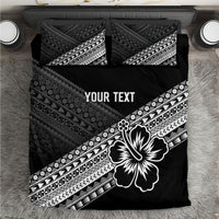 Custom Rugby Fiji Bedding Set Black Traditional Masi Inspired