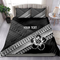 Custom Rugby Fiji Bedding Set Black Traditional Masi Inspired