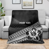Custom Rugby Fiji Blanket Black Traditional Masi Inspired