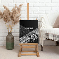 Custom Rugby Fiji Canvas Wall Art Black Traditional Masi Inspired