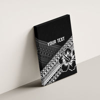 Custom Rugby Fiji Canvas Wall Art Black Traditional Masi Inspired