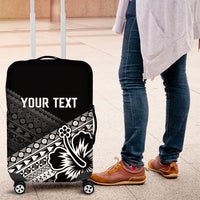 Custom Rugby Fiji Luggage Cover Black Traditional Masi Inspired