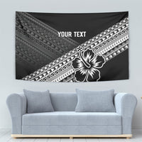 Custom Rugby Fiji Tapestry Black Traditional Masi Inspired