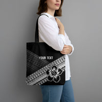 Custom Rugby Fiji Tote Bag Black Traditional Masi Inspired