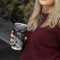 Custom Rugby Fiji Tumbler Cup Black Traditional Masi Inspired
