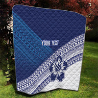Custom Rugby Fiji Quilt Blue Traditional Masi Inspired