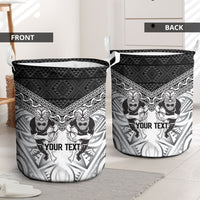 Custom Rugby New Zealand Black Fern Laundry Basket Niho Taniwha Inspired