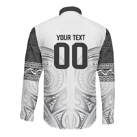 Custom Rugby New Zealand Black Fern Long Sleeve Button Shirt Niho Taniwha Inspired