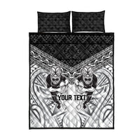 Custom Rugby New Zealand Black Fern Quilt Bed Set Niho Taniwha Inspired