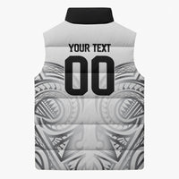 Custom Rugby New Zealand Black Fern Sleeveless Puffer Jacket Niho Taniwha Inspired