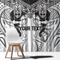 Custom Rugby New Zealand Black Fern Window Curtain Niho Taniwha Inspired