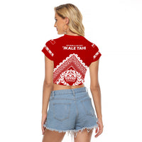 Tonga Rugby Raglan Cropped T Shirt Proud Tongan Ngatu Kupesi World Cup 2023 No1 LT9 - Polynesian Pride