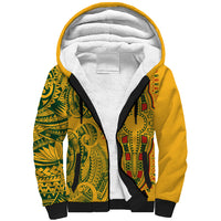 Africa Dashiki Sherpa Hoodie African Tribal Art Mixed Polynesian Tattoo Gold Color Unique LT9 Unisex Gold - Polynesian Pride