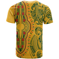 Africa Dashiki T Shirt African Tribal Art Mixed Polynesian Tattoo Gold Color Unique LT9 - Polynesian Pride